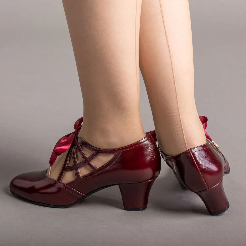 Parker Vintage Spiderweb Pumps (Merlot) - Image 3