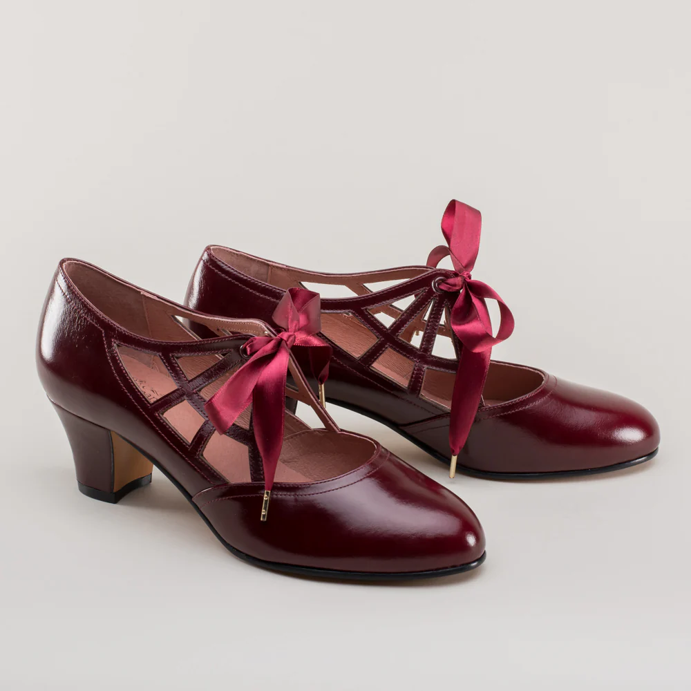 Parker Vintage Spiderweb Pumps (Merlot) - Image 4