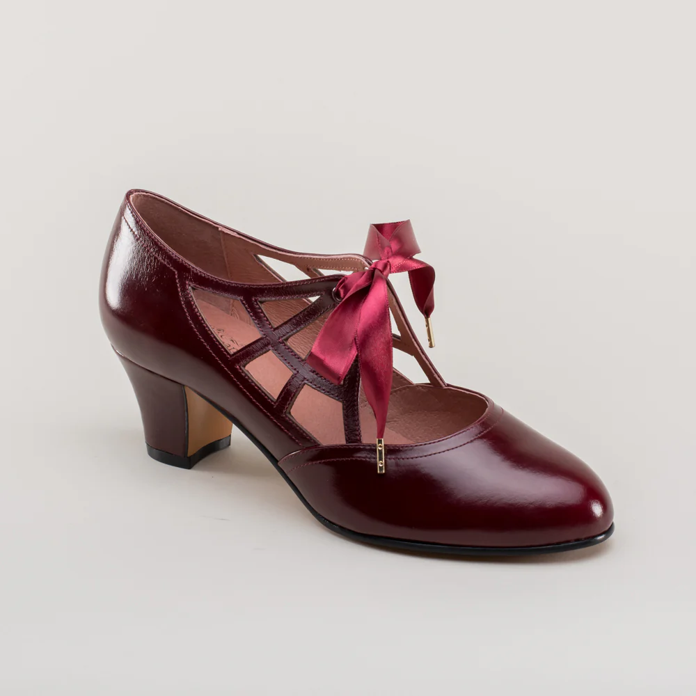 Parker Vintage Spiderweb Pumps (Merlot) - Image 5