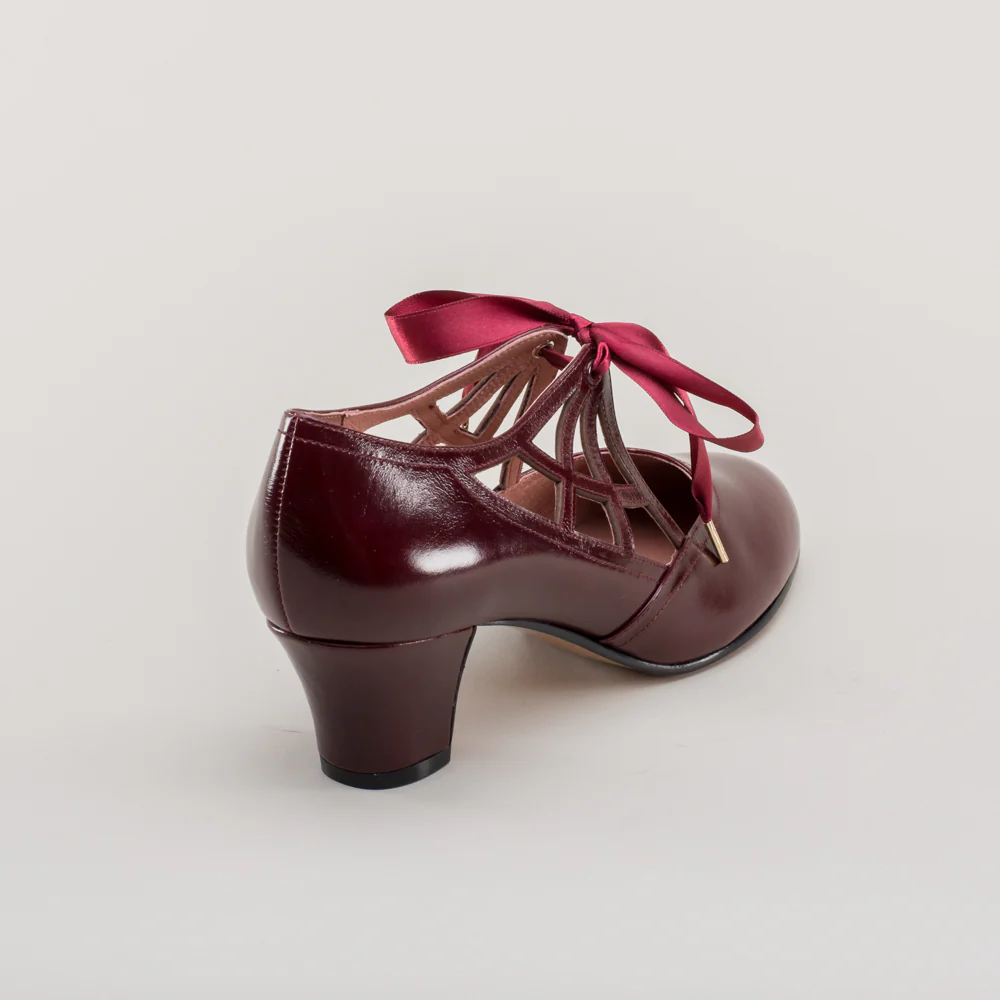 Parker Vintage Spiderweb Pumps (Merlot) - Image 7