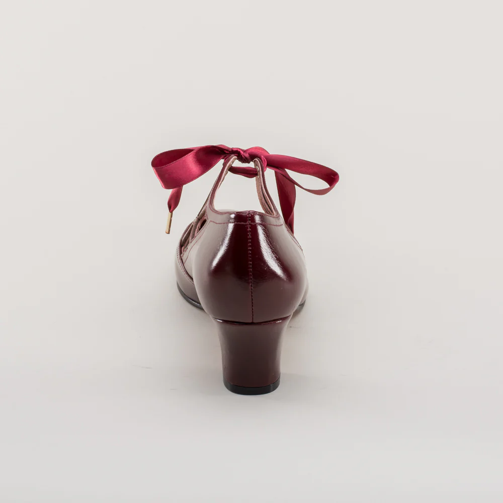 Parker Vintage Spiderweb Pumps (Merlot) - Image 8