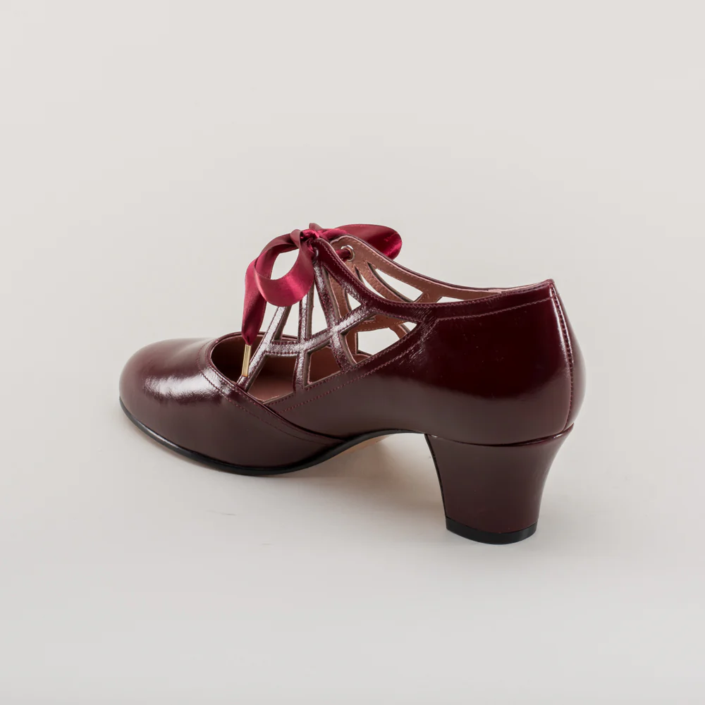 Parker Vintage Spiderweb Pumps (Merlot) - Image 9