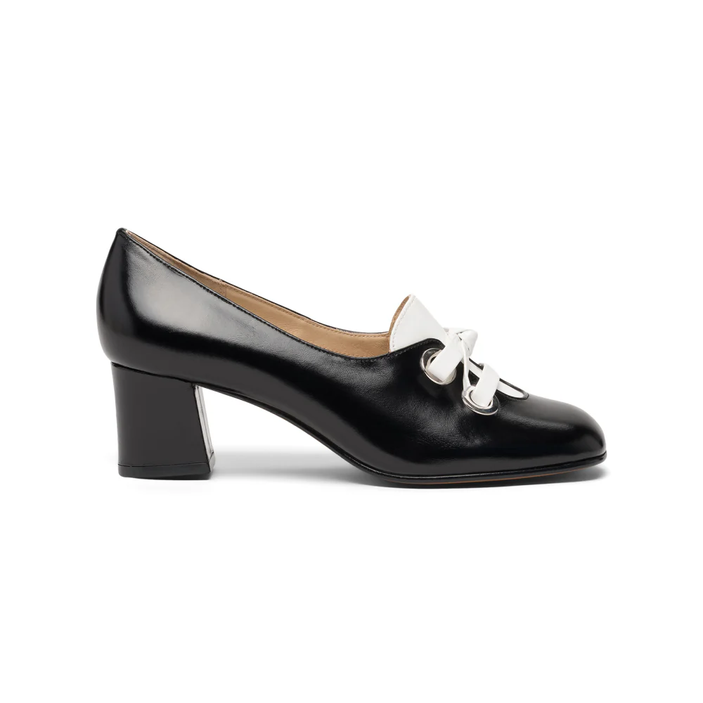 Pattie 1960s Shoes (Black/White) - Image 3