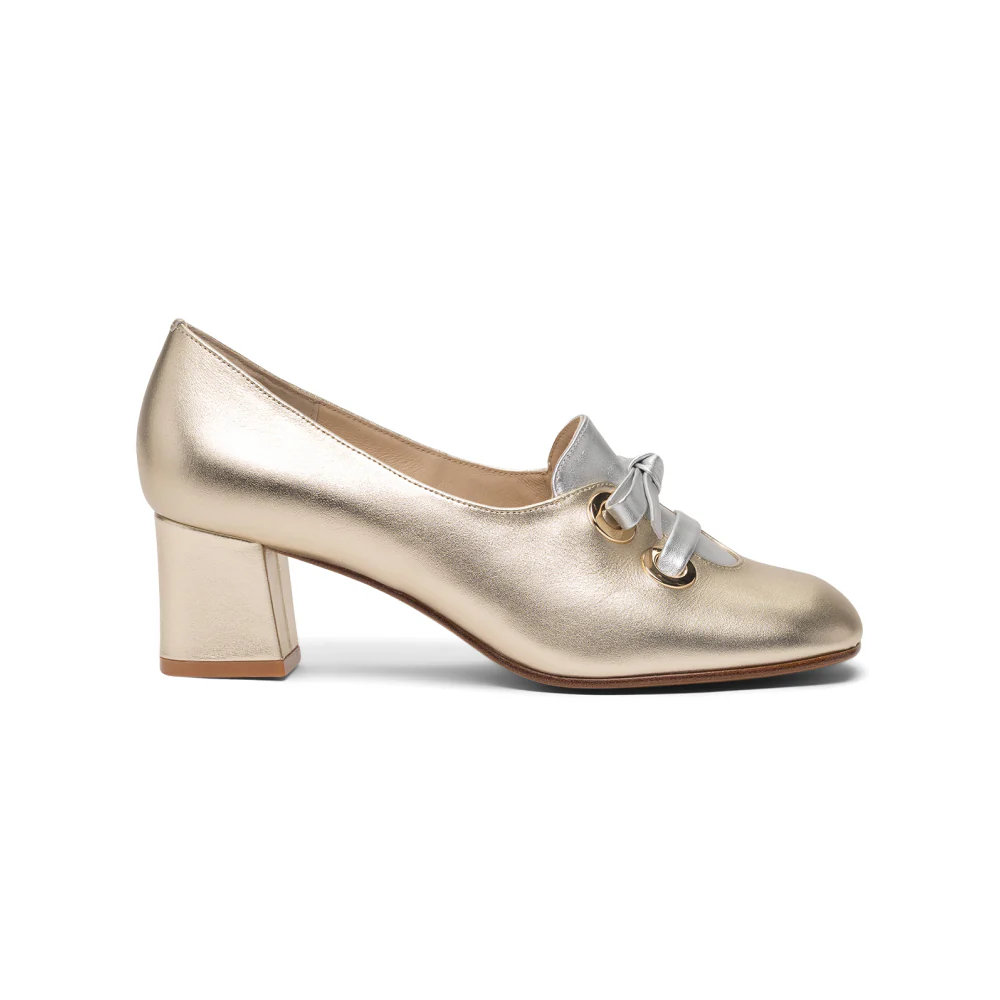 Pattie 1960s Shoes Wide (Gold/Silver) - Image 3