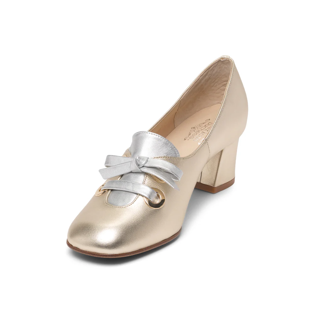 Pattie 1960s Shoes Wide (Gold/Silver) - Image 4