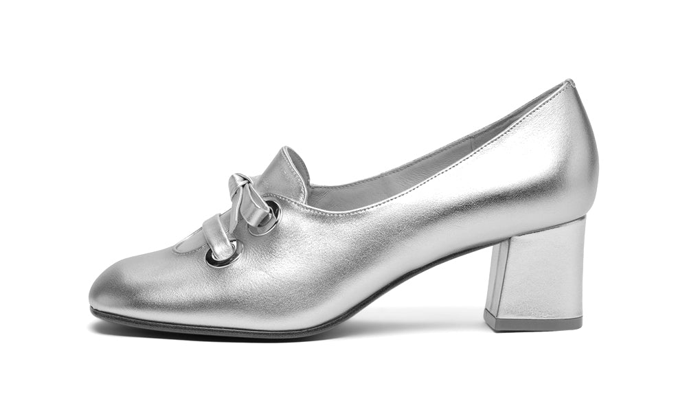 Pattie 1960s Shoes Wide (Gold/Silver) - Image 5