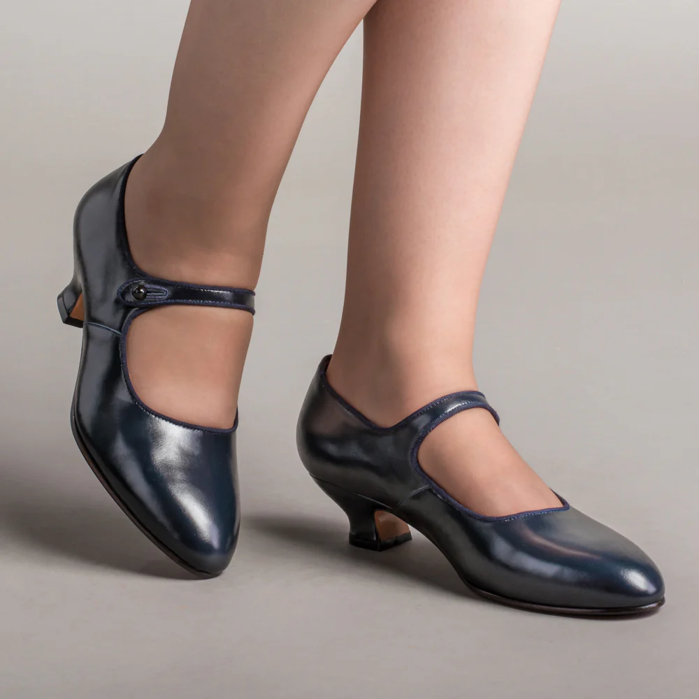 Millie 1920s Mary Jane Shoes (Navy)
