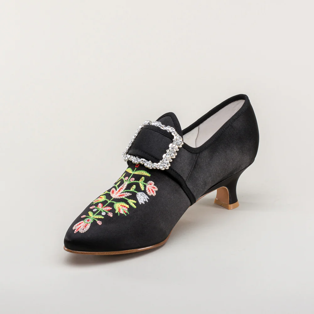 Primrose 18th Century Shoes (Black) - Image 11