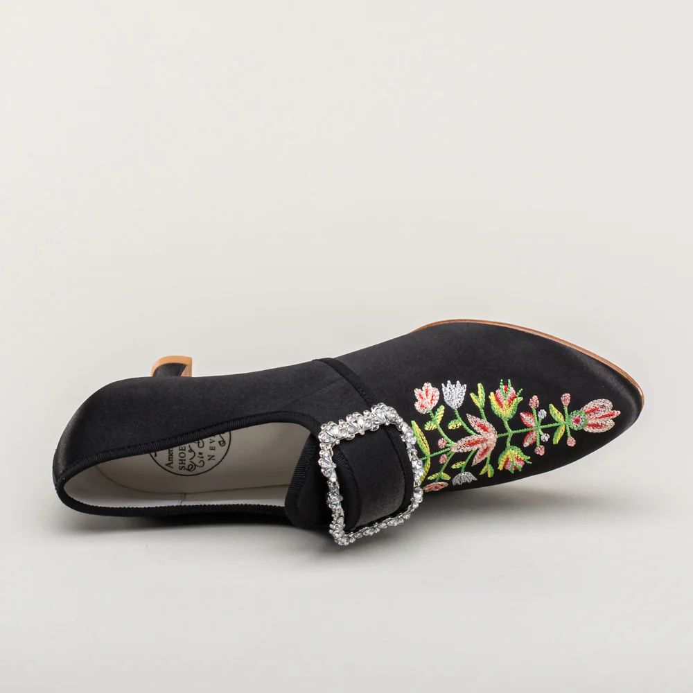 Primrose 18th Century Shoes (Black) - Image 14