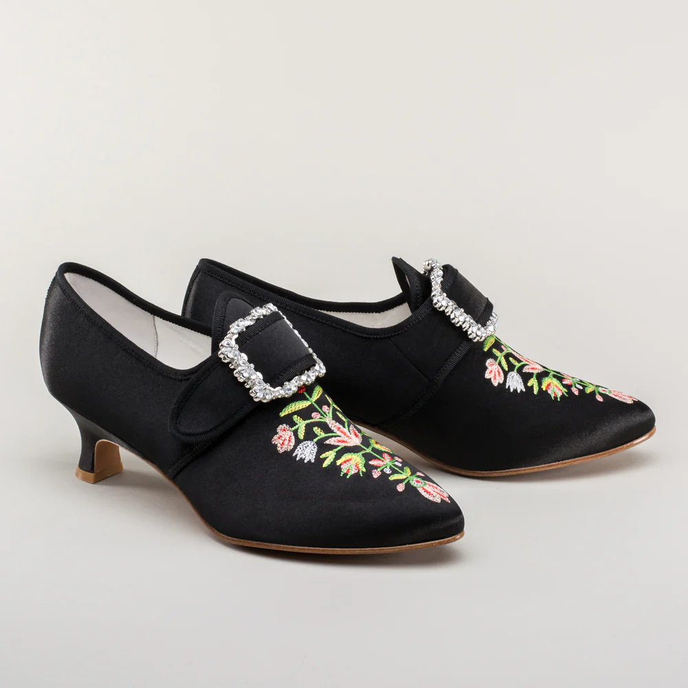 Primrose 18th Century Shoes (Black) - Image 4