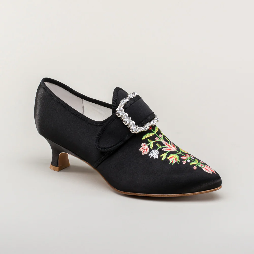 Primrose 18th Century Shoes (Black) - Image 5