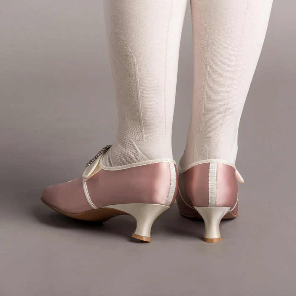 Primrose 18th Century Shoes (Pink/Ivory) - Image 3