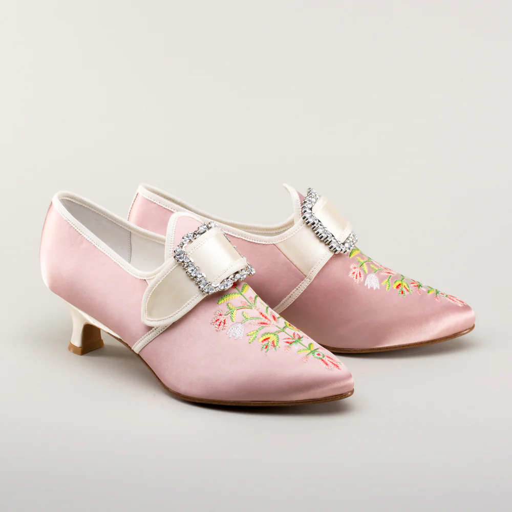Primrose 18th Century Shoes (Pink/Ivory) - Image 4