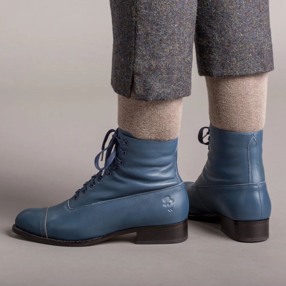 Rainey Vintage Lace-Up Boots (Blue) - Image 2