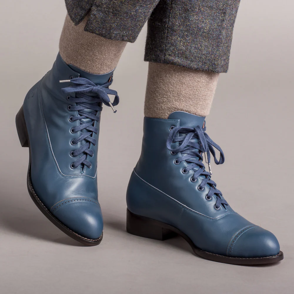Rainey Vintage Lace-Up Boots (Blue) - Image 3