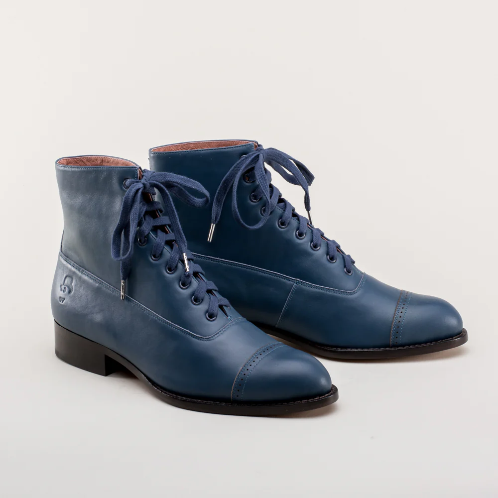 Rainey Vintage Lace-Up Boots (Blue) - Image 4