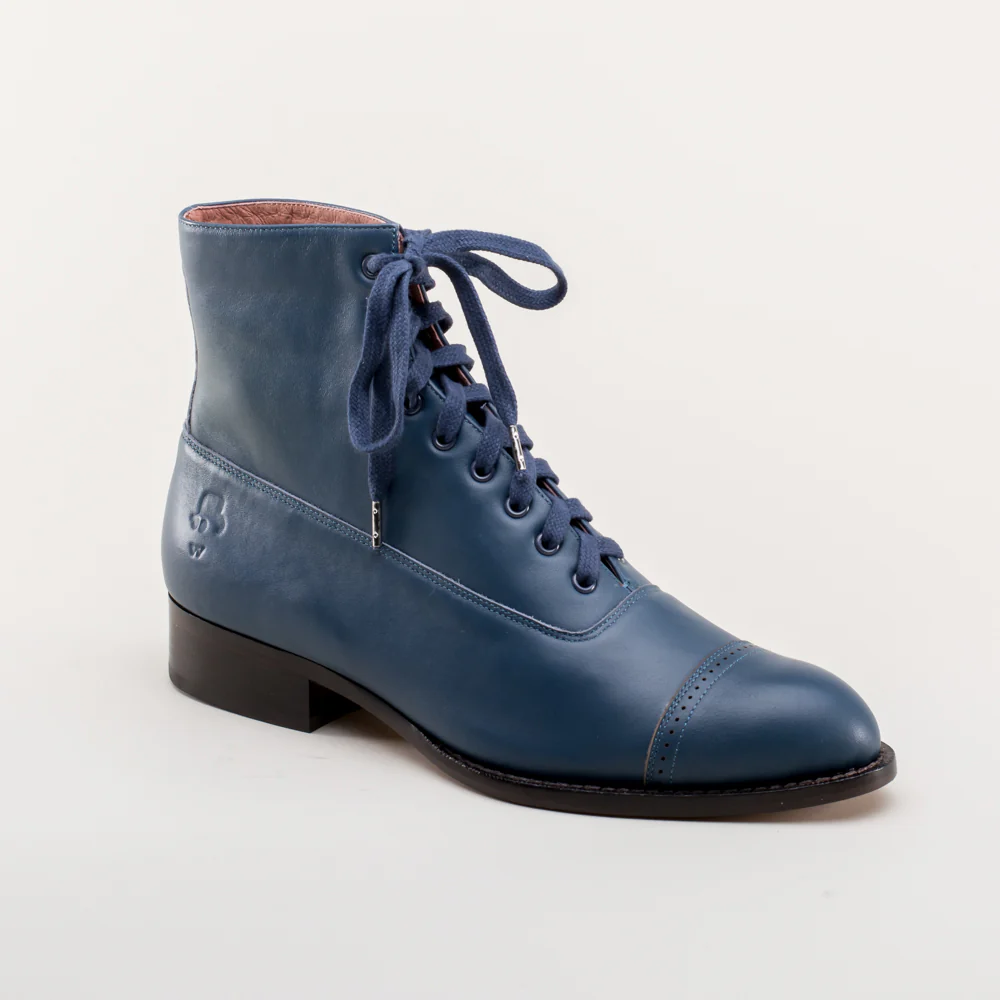 Rainey Vintage Lace-Up Boots (Blue) - Image 5