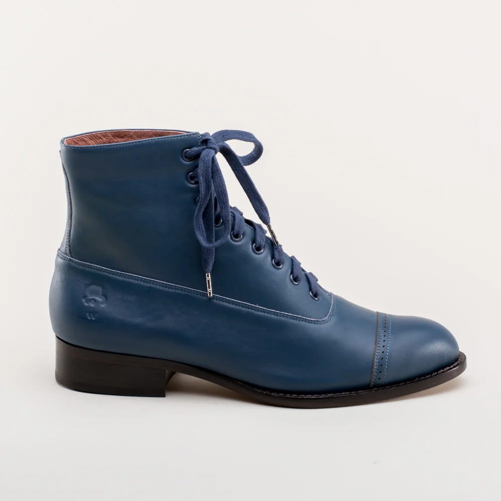 Rainey Vintage Lace-Up Boots (Blue) - Image 6
