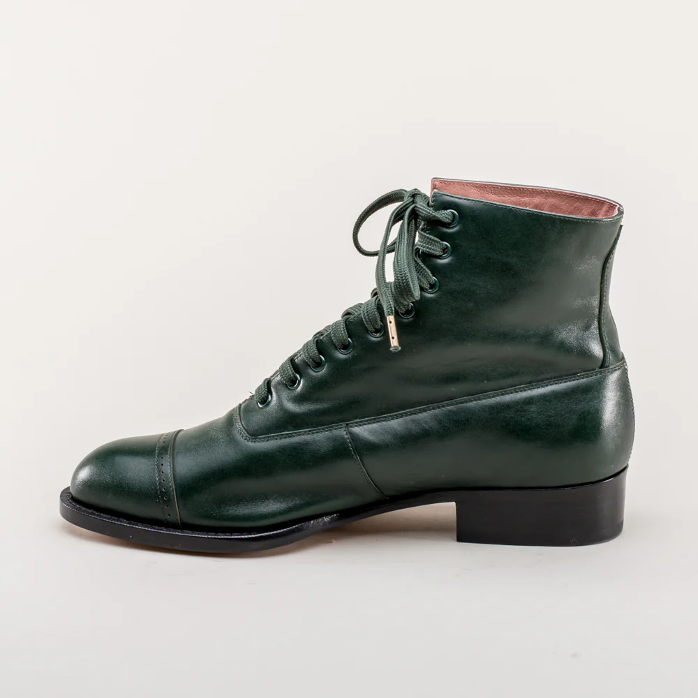 Rainey Vintage Lace-Up Boots (Green) - Image 10