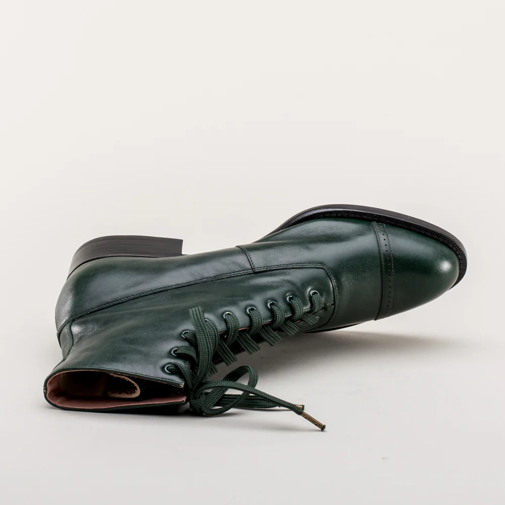 Rainey Vintage Lace-Up Boots (Green) - Image 14
