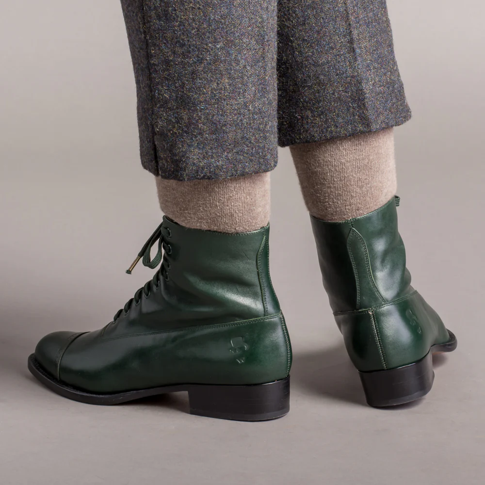 Rainey Vintage Lace-Up Boots (Green) - Image 3
