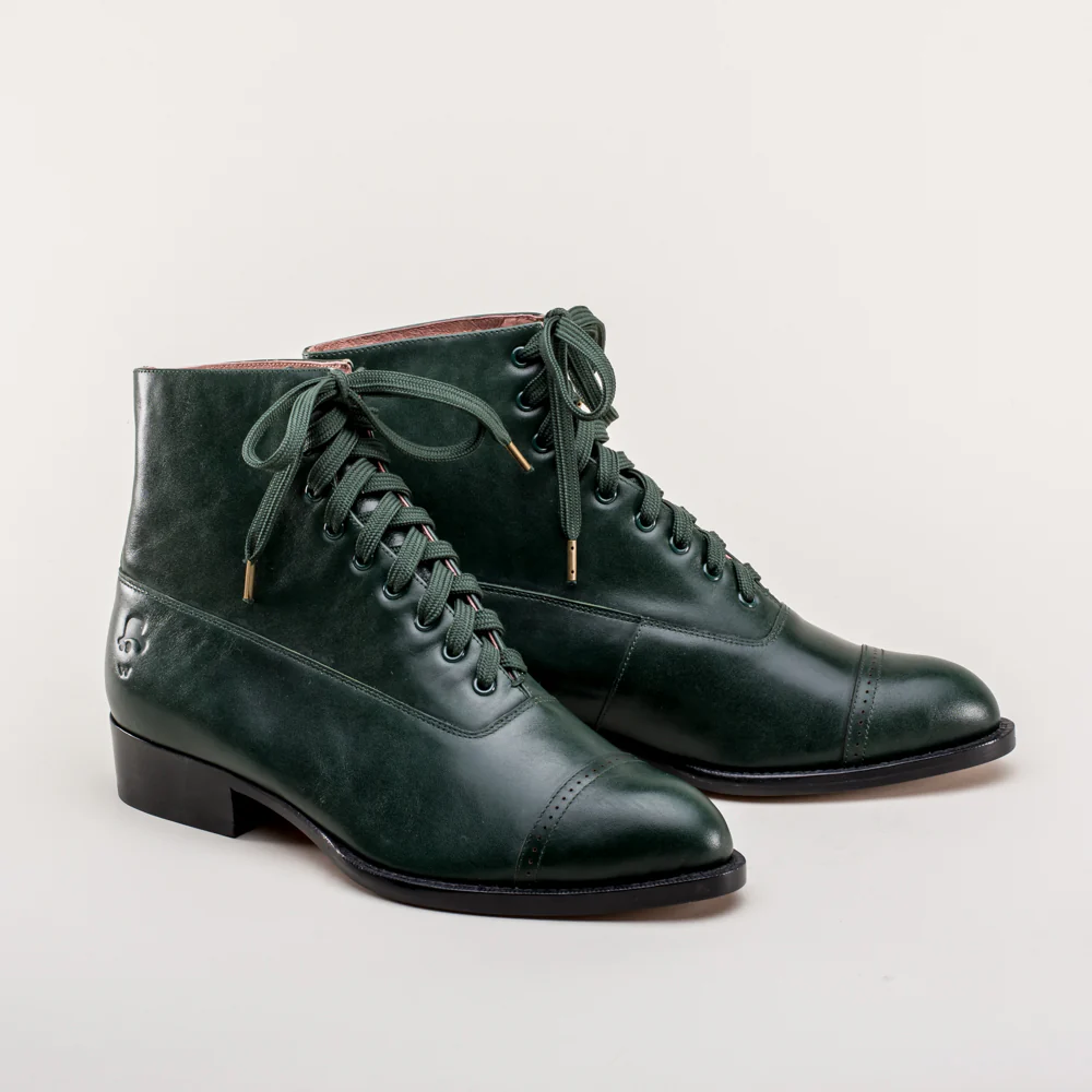 Rainey Vintage Lace-Up Boots (Green) - Image 4