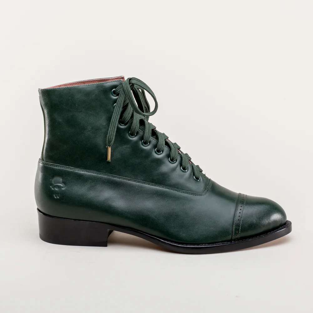 Rainey Vintage Lace-Up Boots (Green) - Image 6