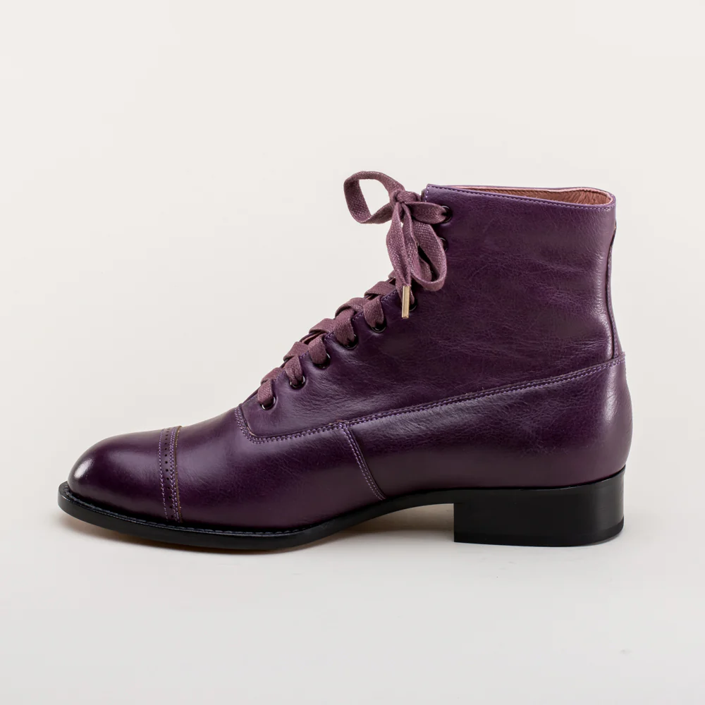 Rainey Vintage Lace-Up Boots (Purple) - Image 10