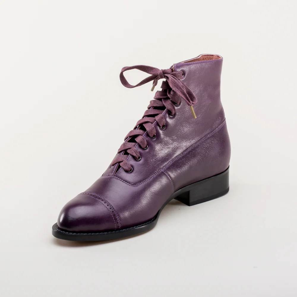 Rainey Vintage Lace-Up Boots (Purple) - Image 11