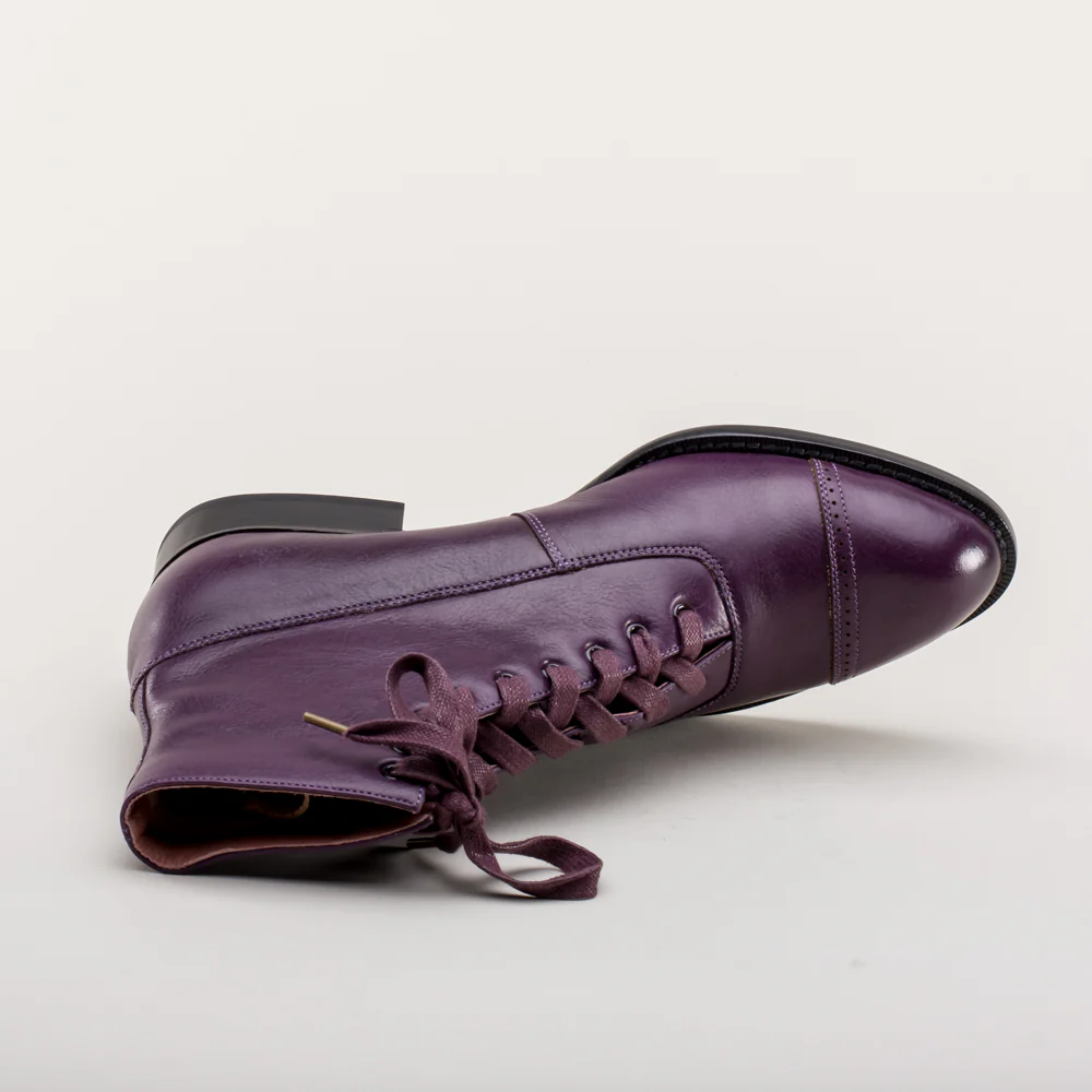 Rainey Vintage Lace-Up Boots (Purple) - Image 14