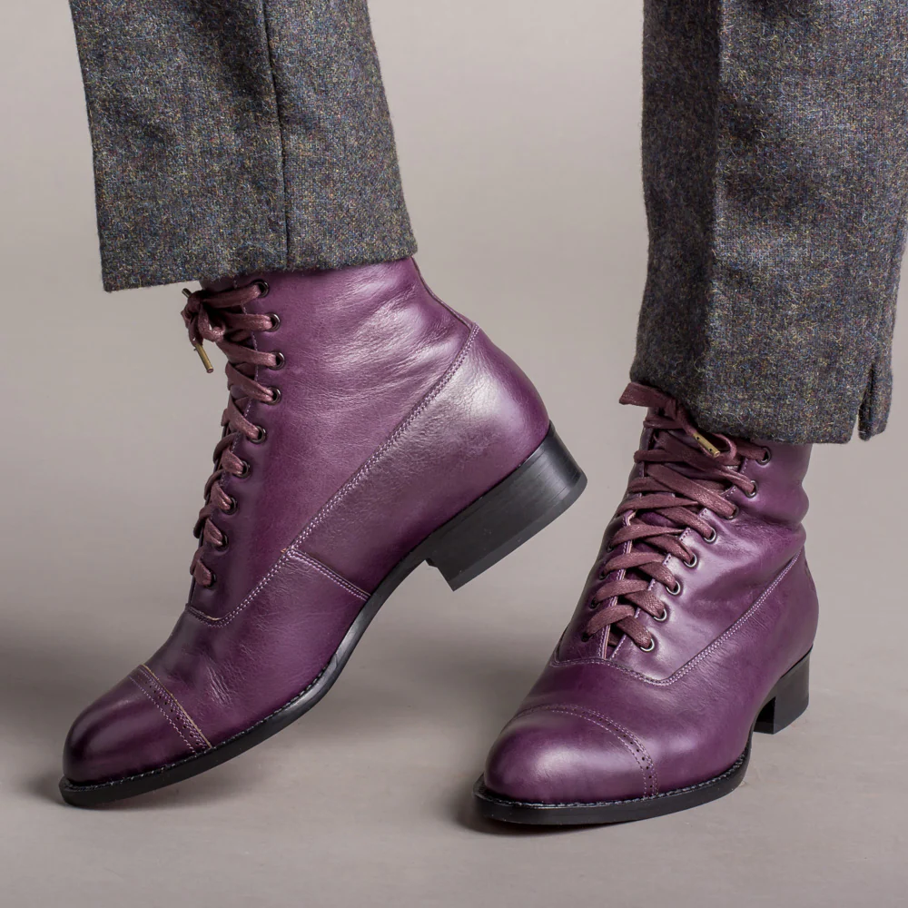 Rainey Vintage Lace-Up Boots (Purple) - Image 2