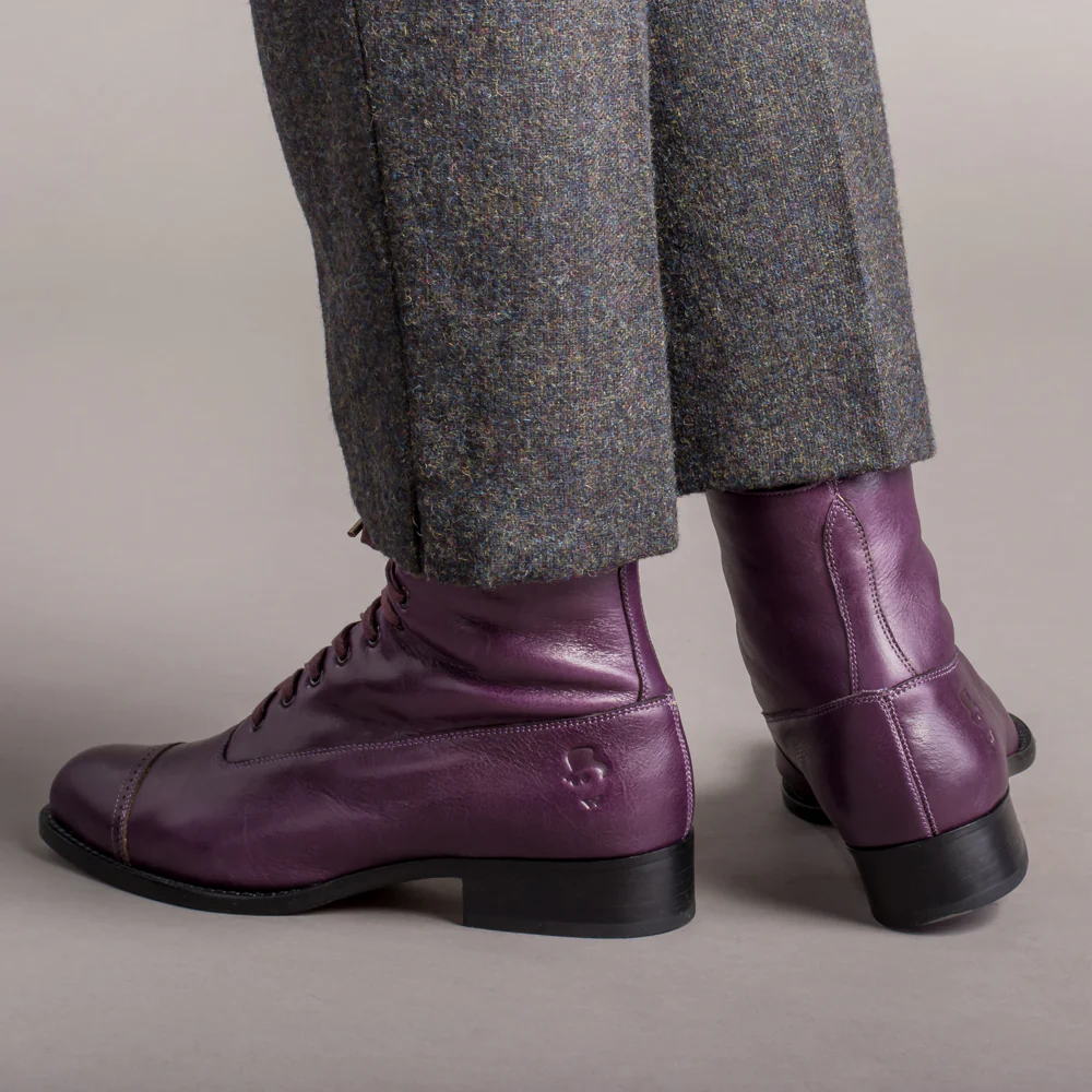 Rainey Vintage Lace-Up Boots (Purple) - Image 3