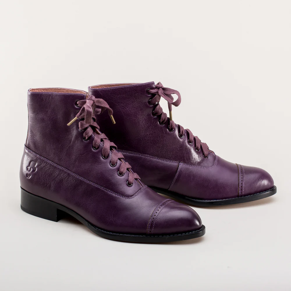 Rainey Vintage Lace-Up Boots (Purple) - Image 4