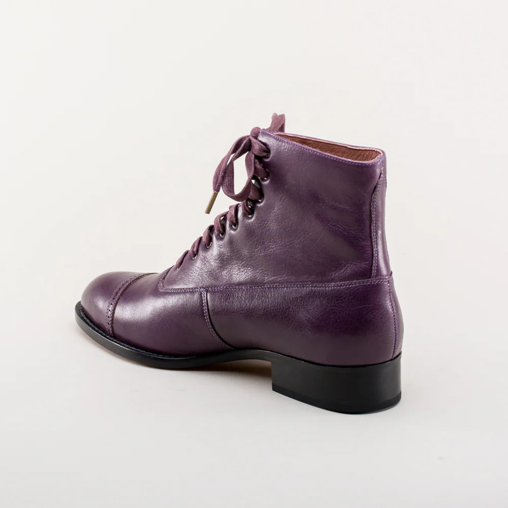Rainey Vintage Lace-Up Boots (Purple) - Image 9