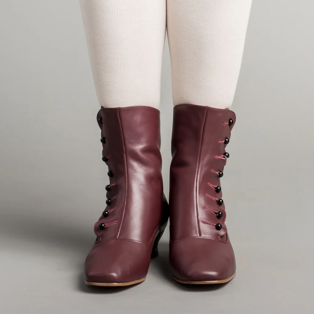 Renoir Victorian Button Boots (Merlot) - Image 3
