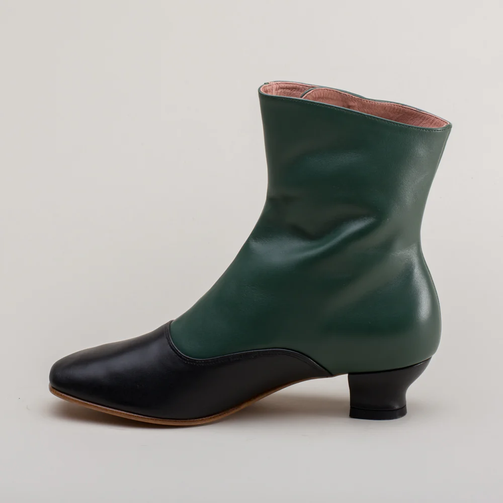 Renoir Victorian Button Boots (Green/Black) - Image 10