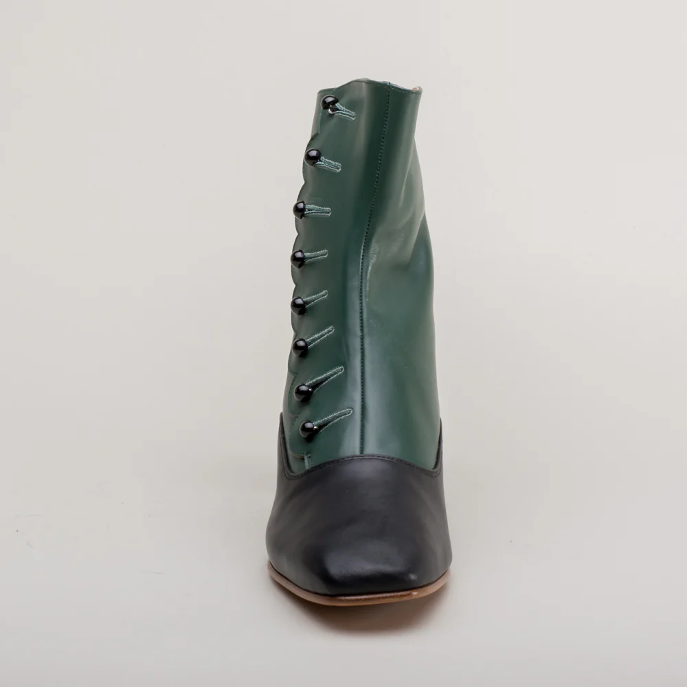 Renoir Victorian Button Boots (Green/Black) - Image 12