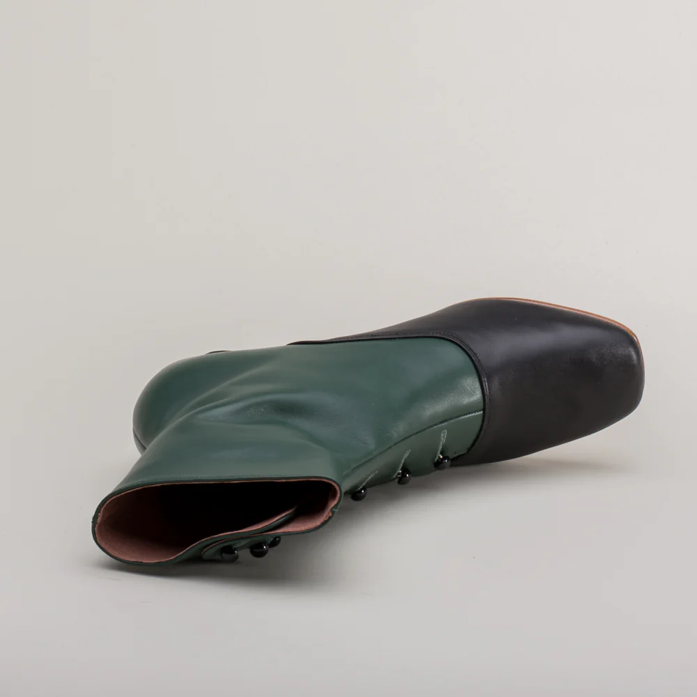 Renoir Victorian Button Boots (Green/Black) - Image 14