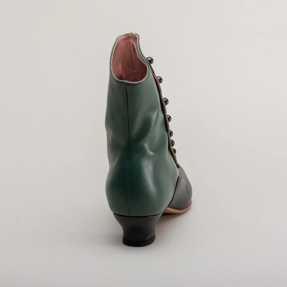 Renoir Victorian Button Boots (Green/Black) - Image 8