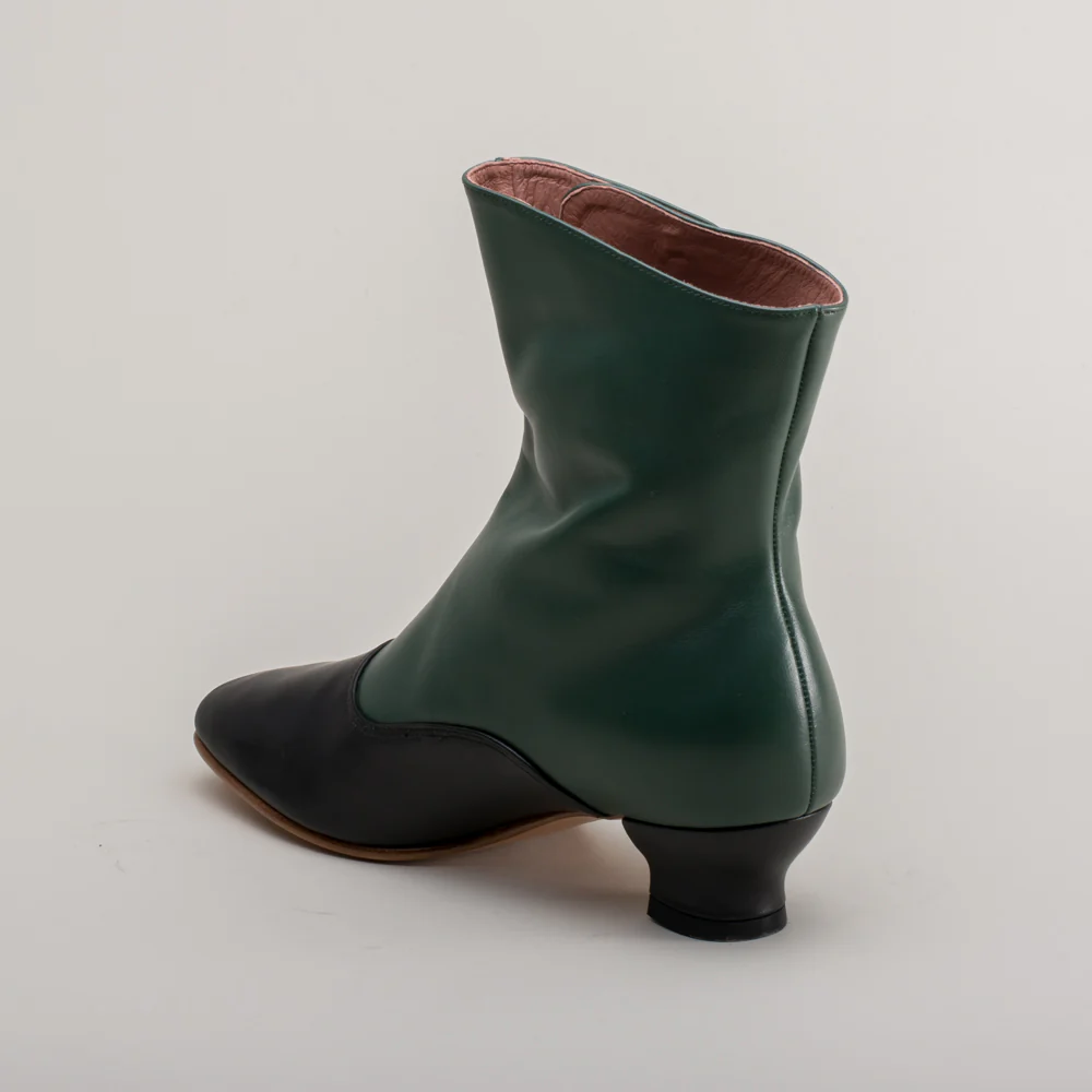 Renoir Victorian Button Boots (Green/Black) - Image 9