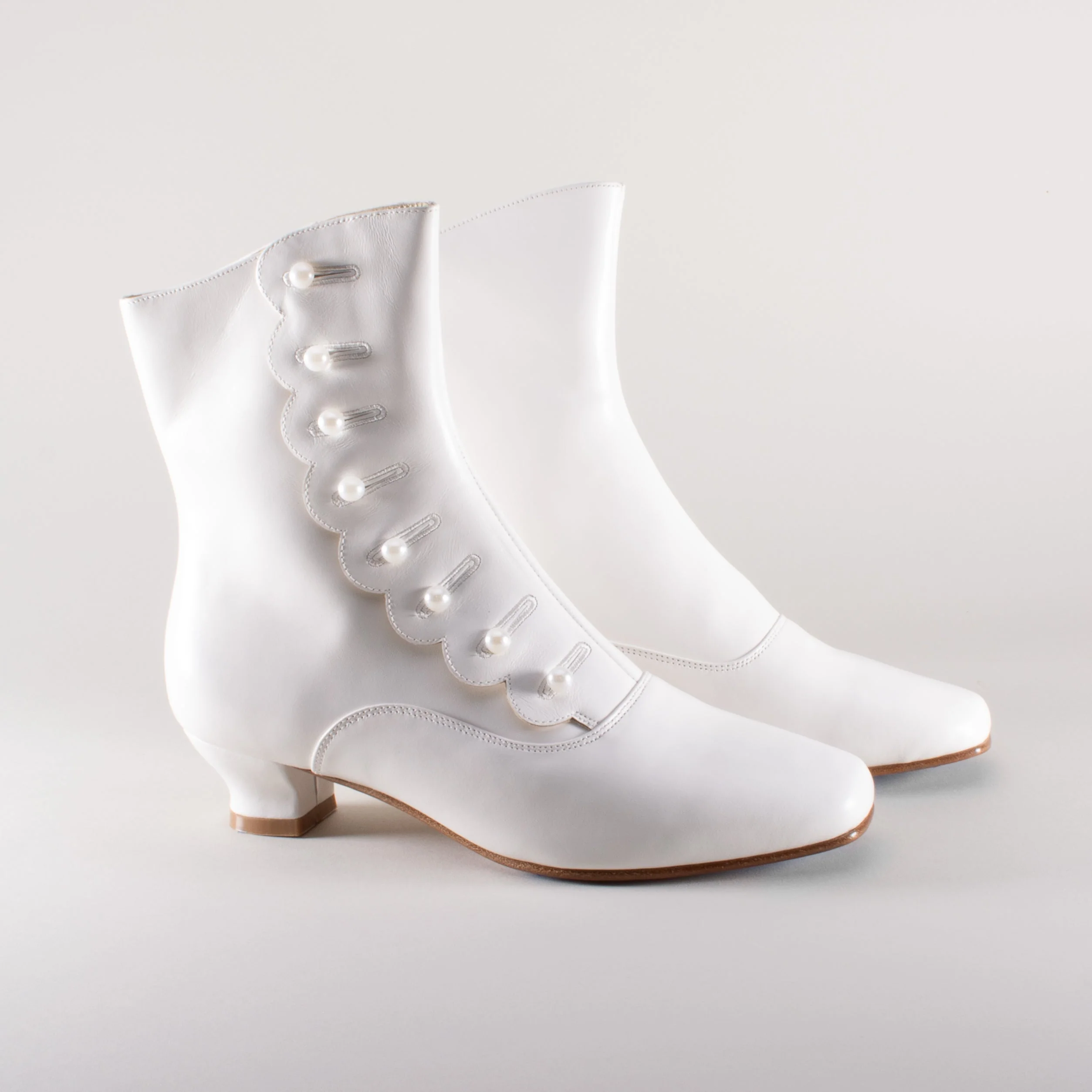Renoir Victorian Button Boots (Soft Ivory) - Image 2