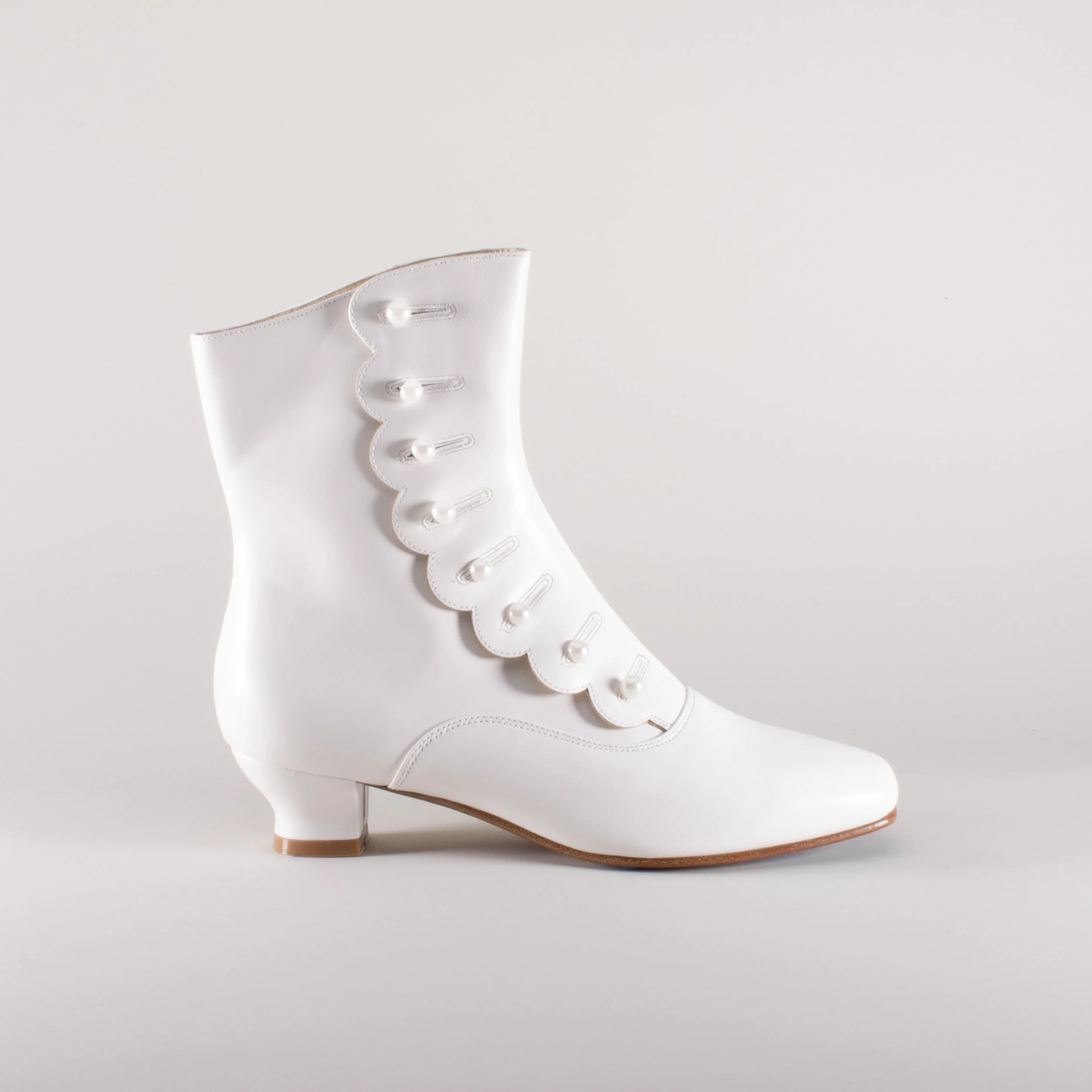 Renoir Victorian Button Boots (Soft Ivory) - Image 3