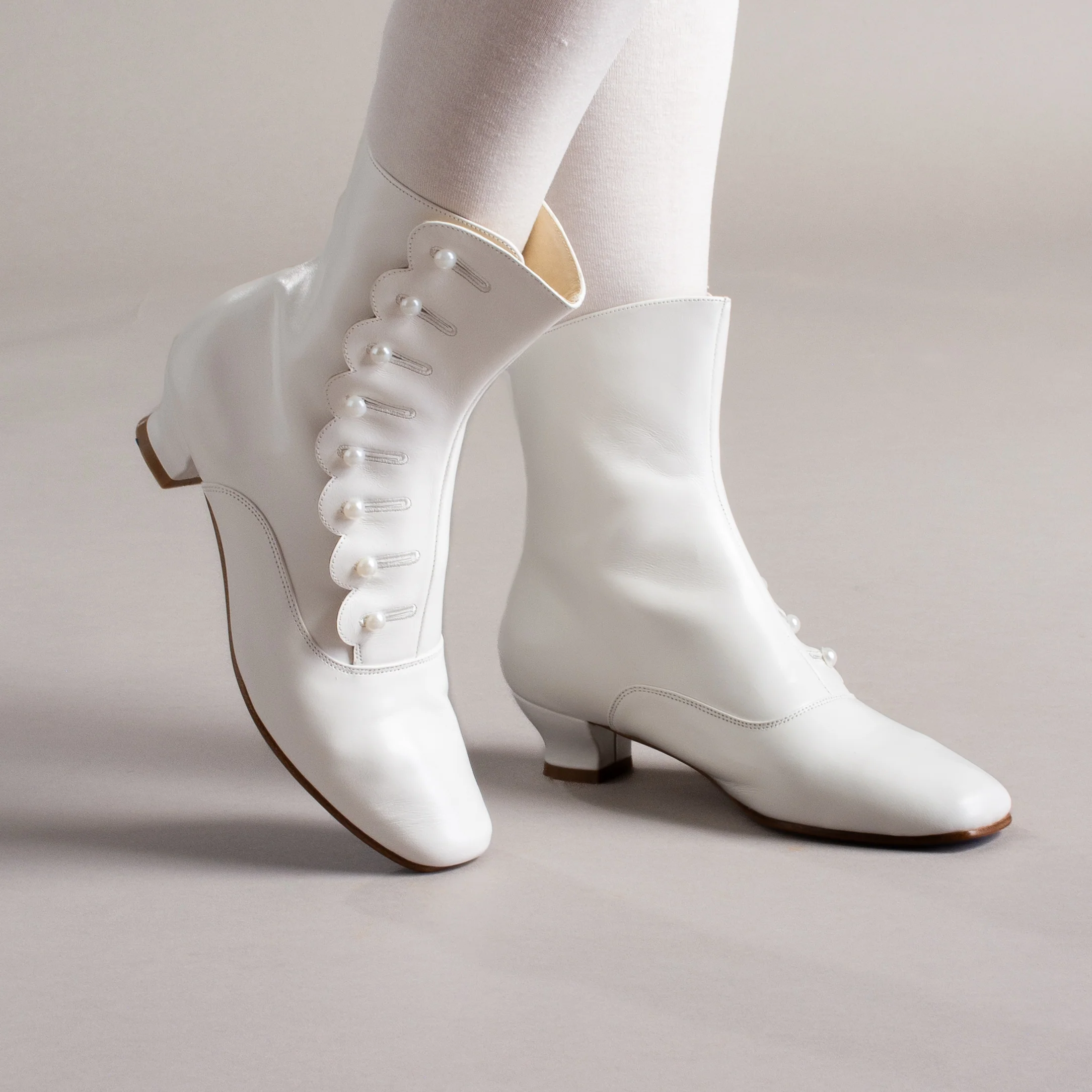 Renoir Victorian Button Boots (Soft Ivory) - Image 5