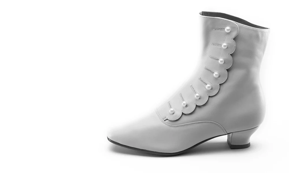 Renoir Victorian Button Boots (Soft Ivory) - Image 9