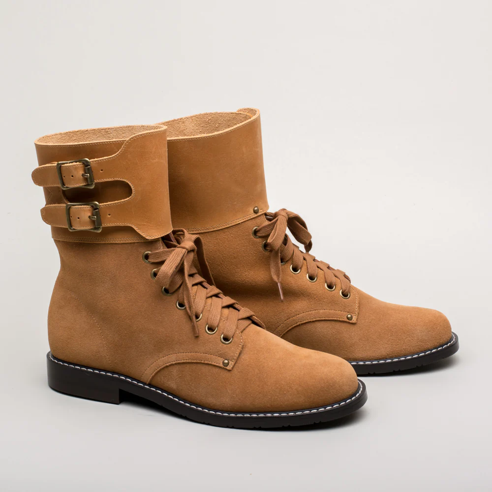 Rosie Vintage Double-Buckle Boots (Tan) - Image 4