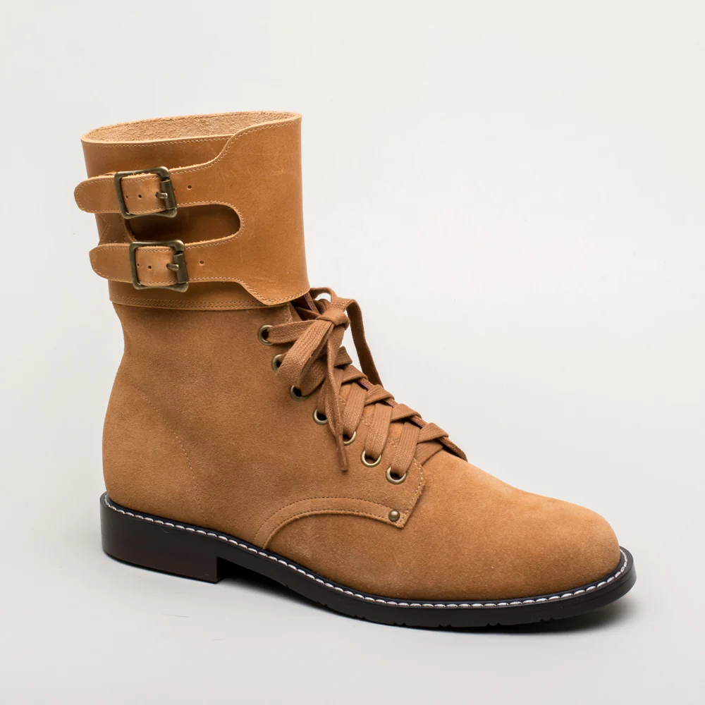 Rosie Vintage Double-Buckle Boots (Tan) - Image 5