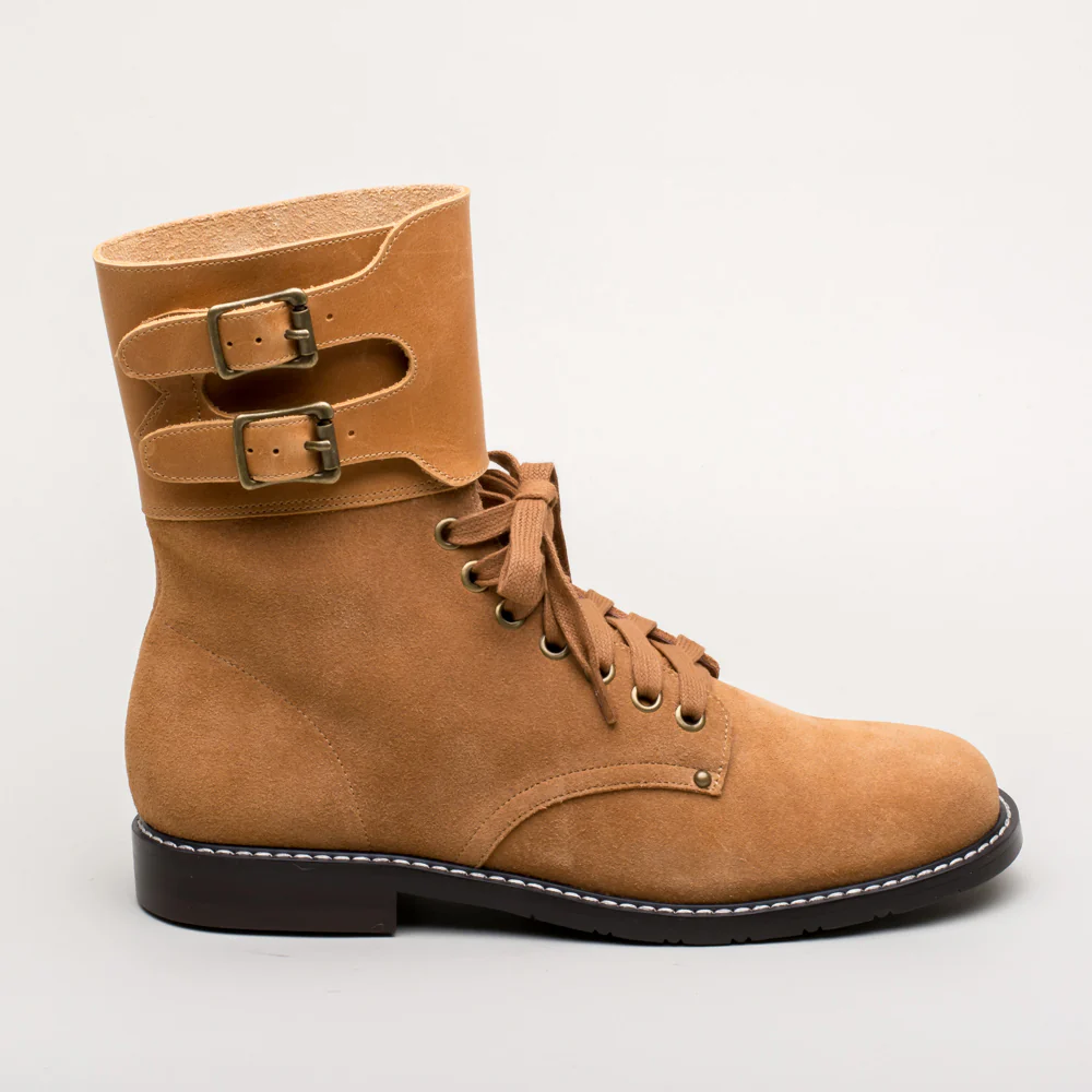 Rosie Vintage Double-Buckle Boots (Tan) - Image 6