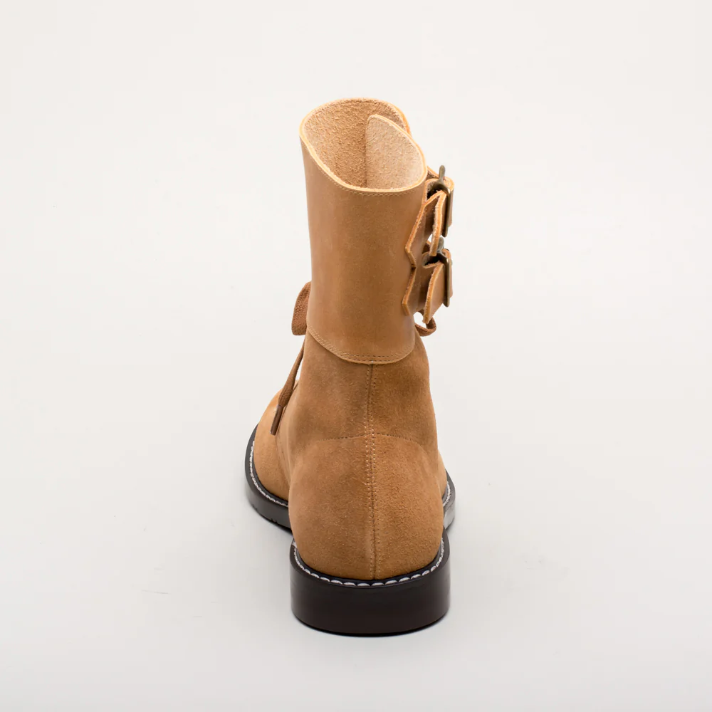 Rosie Vintage Double-Buckle Boots (Tan) - Image 8