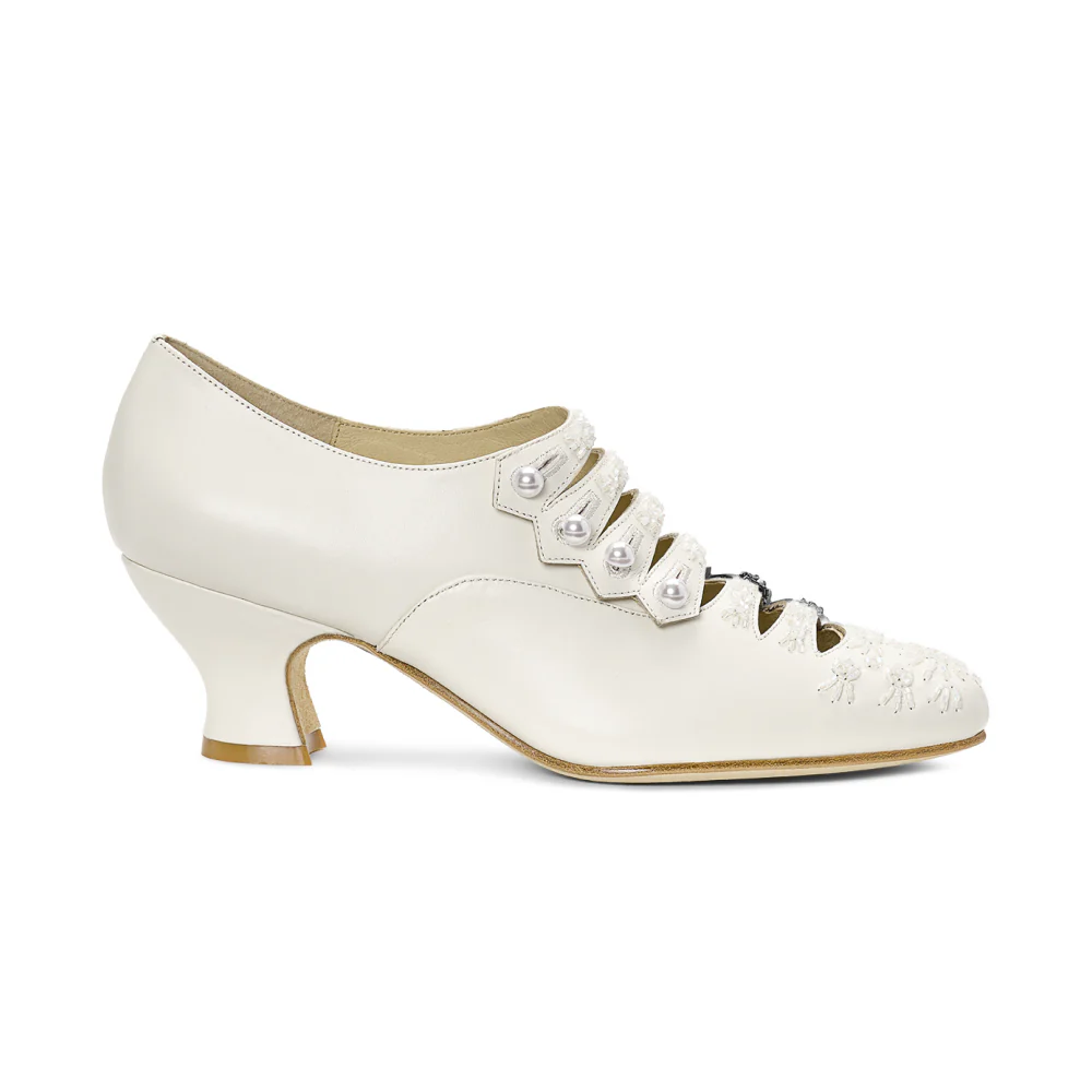 PRE-ORDER Savoy Beaded Edwardian Shoes (Ivory) - Image 3