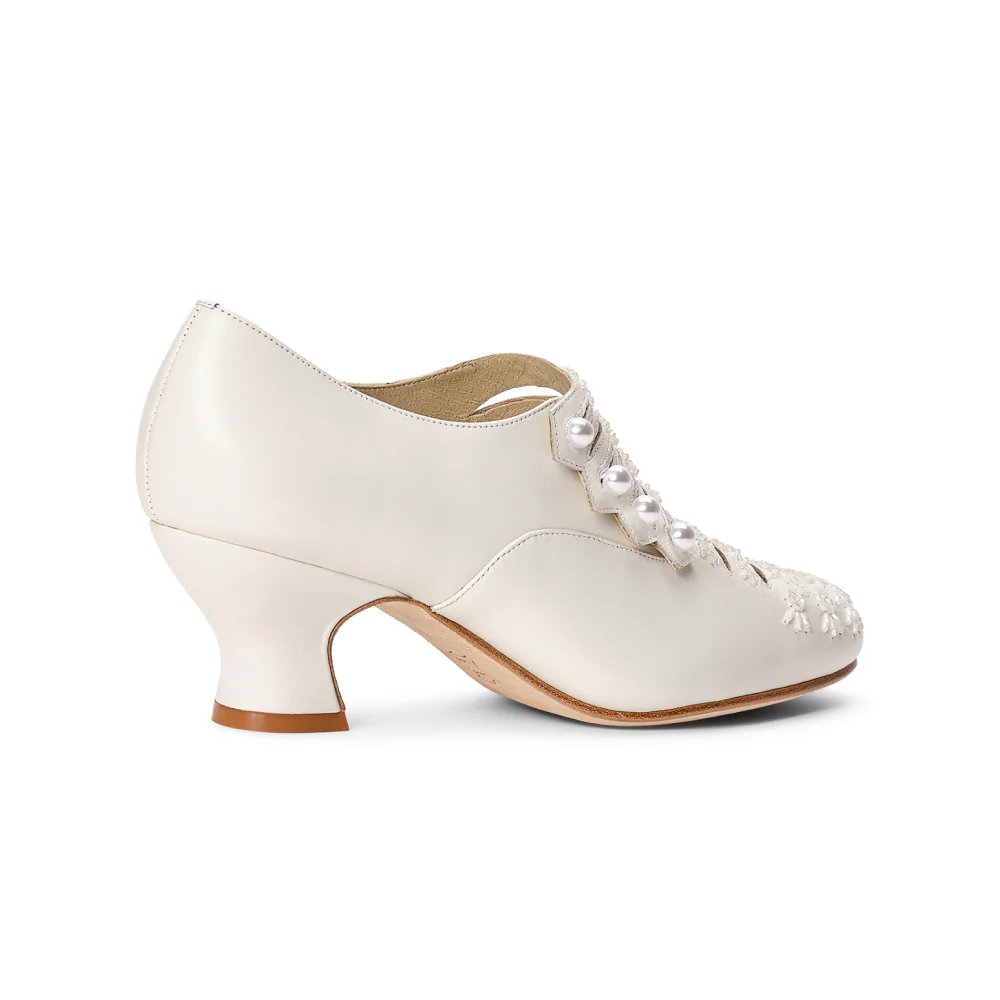 PRE-ORDER Savoy Beaded Edwardian Shoes (Ivory) - Image 4